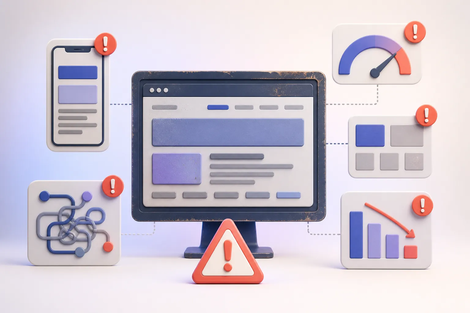Typische Anzeichen einer veralteten Website bei Design, Mobilansicht, Technik und Ergebnissen