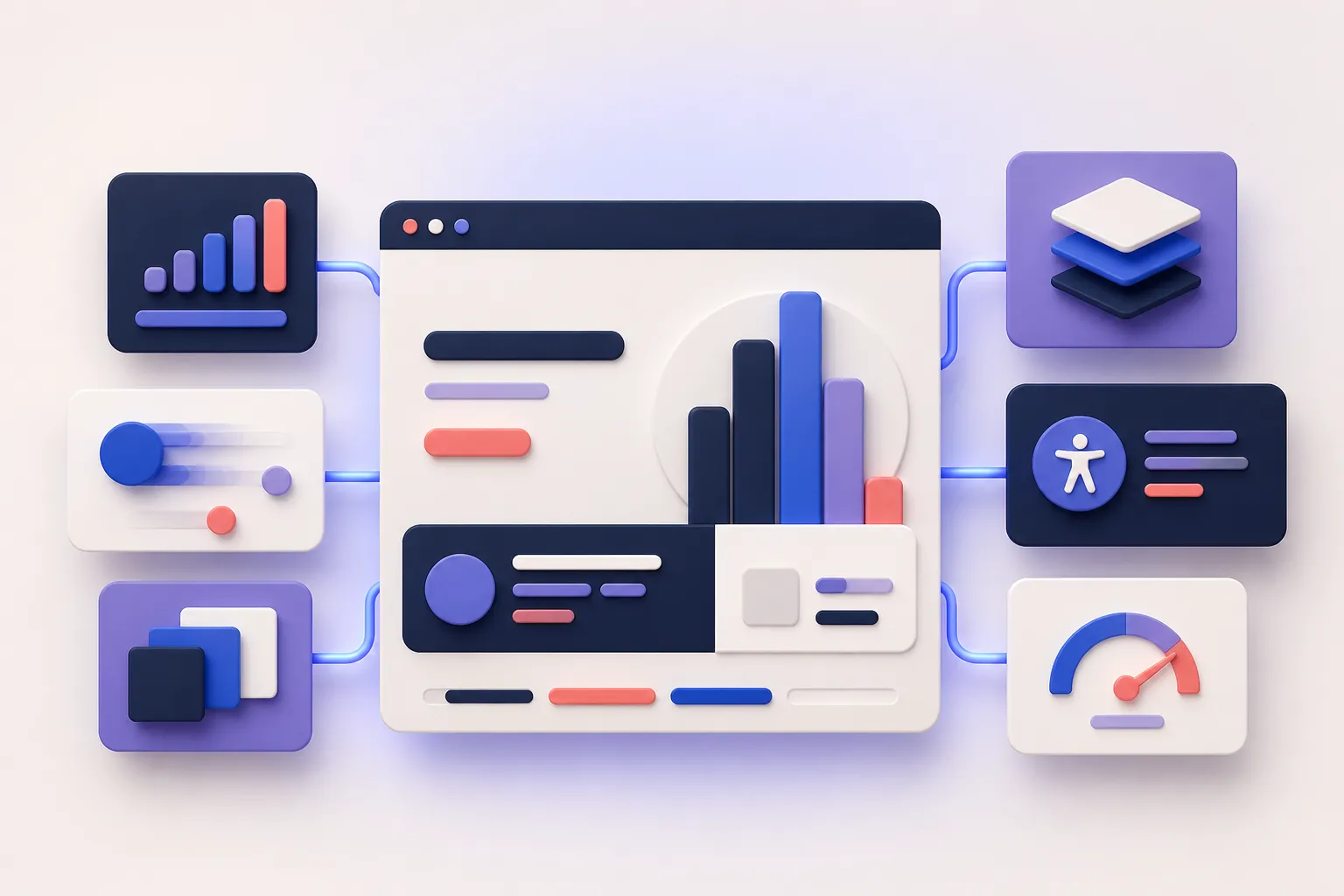 Sinnvolle Webdesign-Trends mit Typografie, Bewegung, Ebenen, Farben und modularen Komponenten