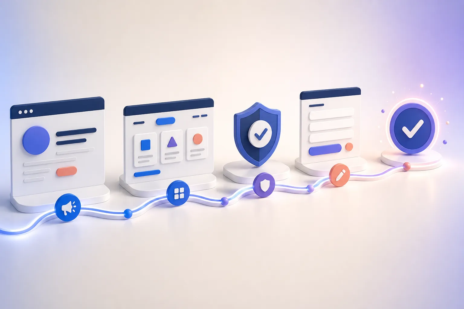 Klarer Nutzerweg durch eine Website bis zur erfolgreichen Kontaktanfrage